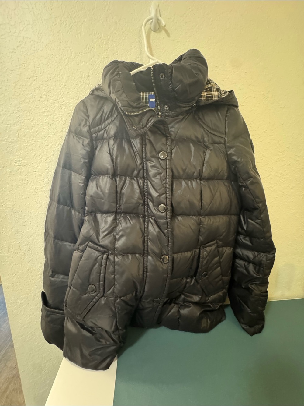 Burberry’s Black Quilted Puffer Jacket with Hood
